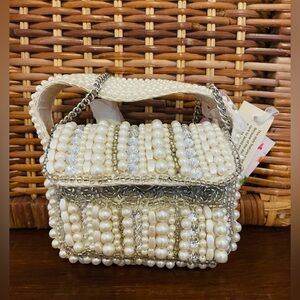 Made in India Beaded Mini Bag Pearls Handmade